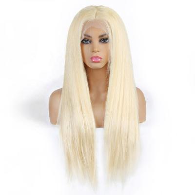 China Fashionable Silky Straight Wave 613# Natrual Silky Straight Black 24Inch T Lace Front Human Hair 100% Lace Wigs for sale