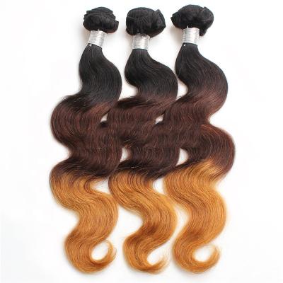 China Body Wave Cuticle Aligned Brazilian Peruvian Malaysian 100% Body Wave Hair Bundles Remy Hair #1b/27 Ombre Indian Hair Bundles Color for sale