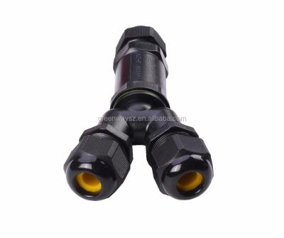 China 3 Way Outdoor Pole Power TUV Connector 3 Male Waterproof Connector Y for sale