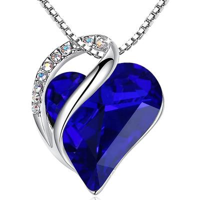 China Trendy Love Heart Fashion Necklace Birthstone Pendant Jewelry Gifts For Women for sale