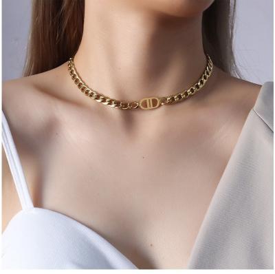 China Hiphop Stainless Steel Link Chain Rope Chain Necklace For Women Fashion Hip Hop Jewelry for sale