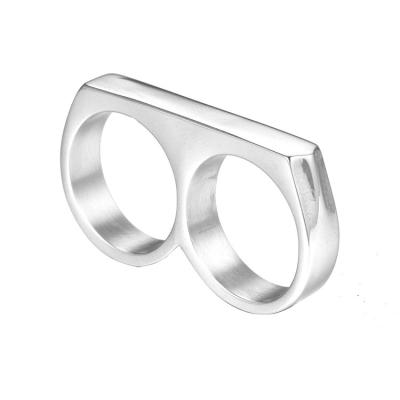 China Two-finger Gold Plated O Rings Ring Titanium Minimalist Black for sale