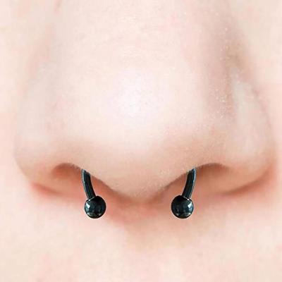 China Non-Piercing 316L Stainless Steel Punk Magnetic Nose Hoop Ring Horseshoe Hoop Reusable Septum Rings Fake Piercing Septum Rings for sale