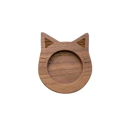 China American Style Cat Shape Wooden Coaster Logotipo personalizado Cute Animal Coasters à venda