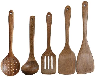 China Heat Resistant  Kitchen Utensils Cooking Wooden Wooden Spatula Non Scratch Rice Spoon for sale