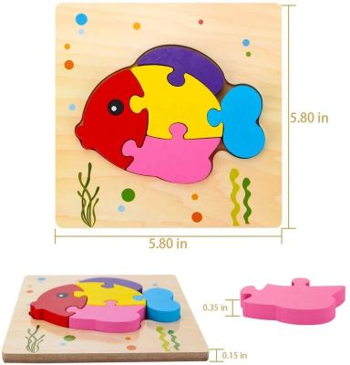 China Unisex Toddler Wooden Puzzle Animal Patterned Baby Educational Toy for sale