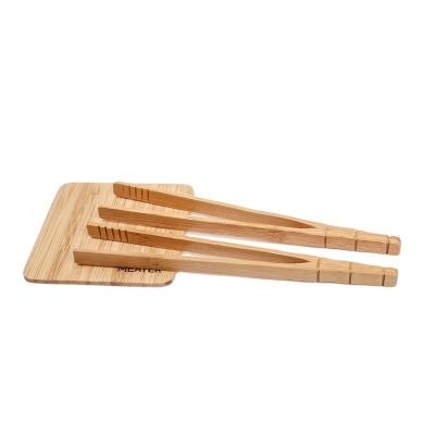 China Cooking Wooden Tongs Bamboo Toast Tongs For Cheese Bacon Muffin Fruits Bread for sale