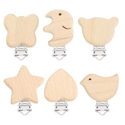 China 1.8in To 2.2in Animal Shaped Grip Teether Wood Durable Baby Teething Toys For Soothing for sale