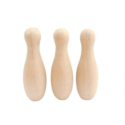 China Unfinished DIY Craftwooden Bowling Toy Children Adults Vintage Wooden Bowling Game for sale