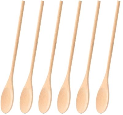 China 12 Inch Wooden Kitchen Utensils Long Cooking Wooden Tasting Spoons for sale