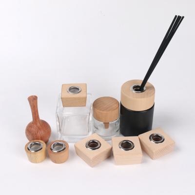 China Quadratische Reed Diffuser Cap Holz Parfümflasche Deckel 28 25 Faden zu verkaufen