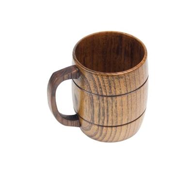 China Taza de madera de gran volumen Taza de café hecha a mano con mango en venta