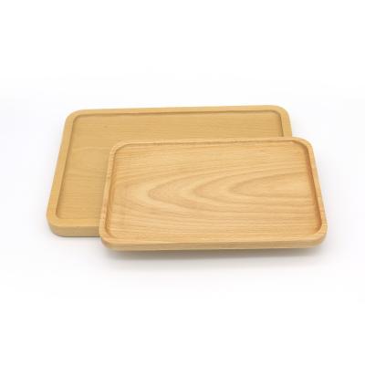 China 300mm X 200mm Polished Wooden Serving Tray Beech Wood Fruit Tray for sale