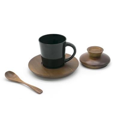 China 3.9 inch round bamboo Wooden Coasters für Getränke - Natural Acacia Wood Drink Coaster Set für Trinkglas zu verkaufen