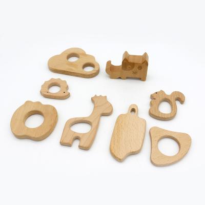 China Animal shaped Wooden Baby teether Ring for sale