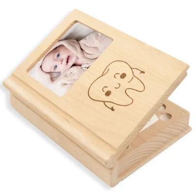 China Holz Buch in Form Zahnbox, Baby-Zähne Fall für Geburtstagsgeschenk zu verkaufen