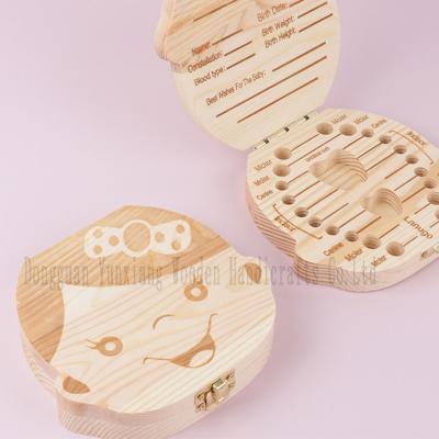 China Baby Tand Fee Box, Eerste Tand Souvenir Box voor Kinderen - Houten Tandhouder & Storage Gift Box voor Jongens en Meisjes Te koop