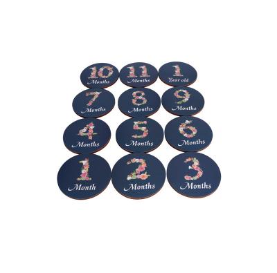 China Colored Custom Baby monthly discs -High Quality Smooth surface  and water proof 5mm thickness Ply wood card discs for sale