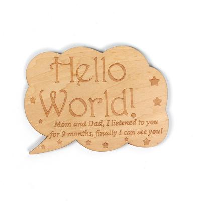 China Eco-Friendly Personalized Wooden Baby Announcement Plaque - Perfect for Newborn Gifts for sale