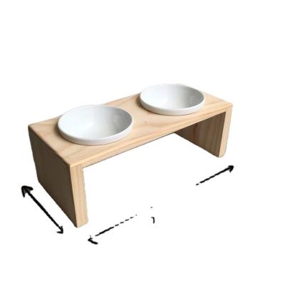 China Elegant wooden stand for cats and small dogs Dining Table bowl stand feeding stand -solid wood for sale