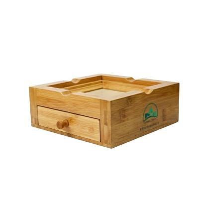 China Factory Direct Wooden Ashtray With Storage Case Box Burn Resistant For Home Office Hotel Restaurant for sale