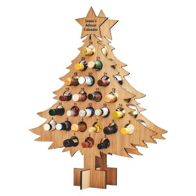 Chine Calendrier d'avent de Noël Arbre de Noël en bois porte-bouteille porte-bière compte à rebours Arbre porte-bouteille de vin à vendre