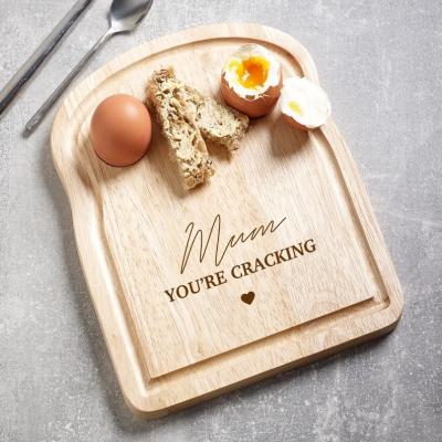 China Personalised Egg & Toast wooden Board| Breakfast Dippy Eggs Board  Personalized Egg Cup for sale