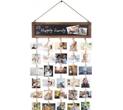 China Picture Frames Collage Photo Hanging Display Picture Board Wood Rustic Frames for Wall Decor and Dorm Room Decor with Blackboard for sale