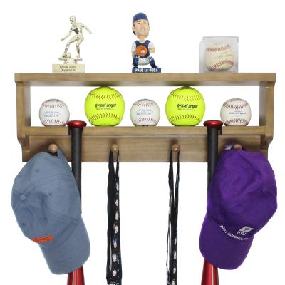 China Premier Baseball and Softball All in 1 Trophy Shelf Display- Baseball Bat Holder and Bat Rack for Balls, Bats,Metal for sale