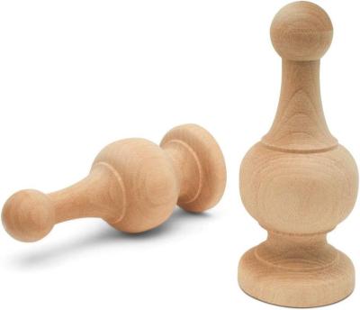 China Unfinished Wood Finials Decorative, for Bed Post Finial, Curtain Rod Finials, Flagpole Topper, and Crafts for sale