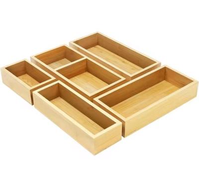 China Organizador de cajones de bambú de lujo - Organizador de cajones multifuncional para cocina, baño, escritorio, cosméticos, joyas en venta