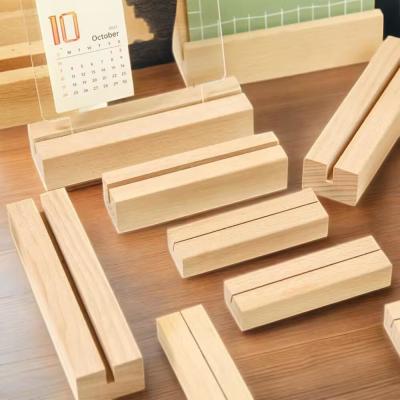 China Assorted Wooden Calendar Base Photo Base Trading Card Stand Wooden Menu Card Holder Wooden Base for sale