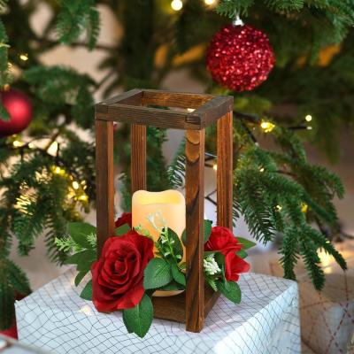 Chine Porte-bougies en bois Maison de ferme Maison de campagne Lumière décoration de la lanterne Étagère en bois extérieure Cadeaux de mariage Salle de séjour Patio à vendre