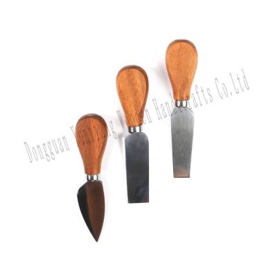 China Mini Messer Butter Messer Spatula Roestvrij kaas snijmachine 3 kaas messen Set Houten handvat Te koop