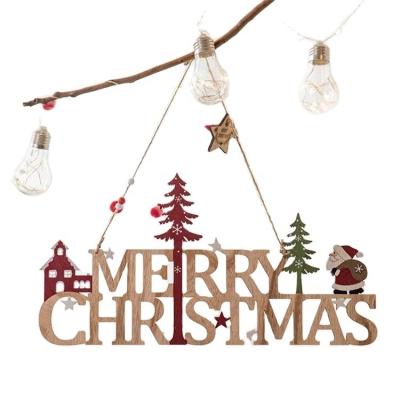 China Customized Christmas Tree Hanging Ornament Wooden Christmas Decorations Pendant for Home Party New Year for sale