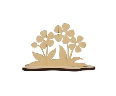 China Unfinished Cutting Nordic Style Wood Flower Shapes Ornaments Craft Easter Wood Desktop Decorations for sale