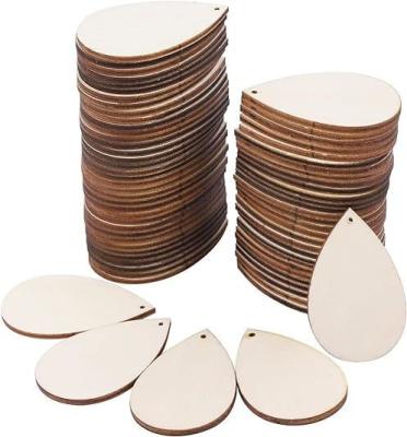 China Wood Earring Blanks, Unfinished Teardrop Pendants for Crafts, Decoration, Jewelry Supplies and DIY Projects for sale