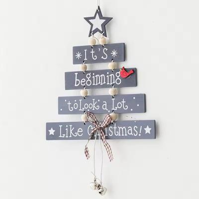 China Houten kerstmuur tekst kerstversieringen decoratie venster scènes kerst lay-out decoratieve rekwisieten Te koop