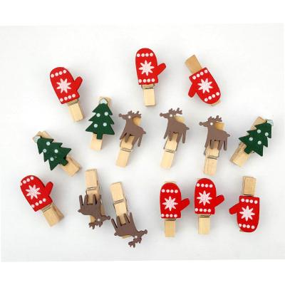 China Christmas Clips, Customized Shaped Wood Clothespins for DIY Craft, Wood Clips for Card Paper Photo Photography Activity for sale