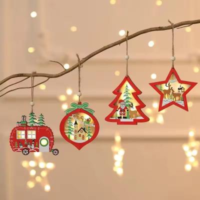 China 2024 New wooden Christmas decorations Christmas decorative lights for sale