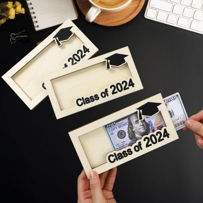 China Graduation Geldhalter Holz Schule Graduation Karte Box Bargeldhalter Geldbörse für den Abschluss DIY Geburtstagsgeschenk zu verkaufen