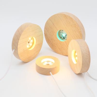 Chine Base de lampe de table en bois Base ronde en bois en gros LED à vendre