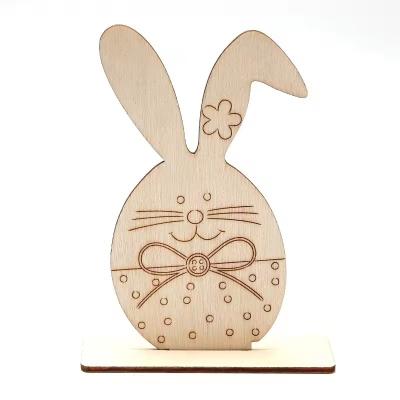 China Wooden Easter Bunny tabletop bunny cutout home decorations DIY party decorations for sale