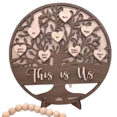 China Personalized Wooden Family Tree Gift Gifts For Parents  Wood Family Sign  Tree Of Life  Gift For Mom  Our Family Sign for sale