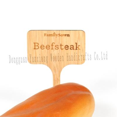 China Bamboe Plant Label Stakes Houten Tuinplant Marker Kleuterschool Tuinmarker Voor Zaden Potten Kruiden Groenten Bloemen Te koop