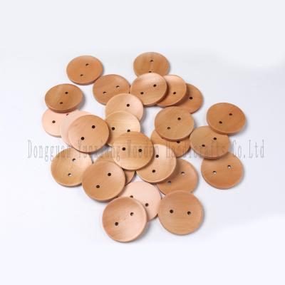 China Wooden Buttons, Round Blank Wood Buttons with 2 Holes for Crafts and Sewing Project, Natural Color for sale