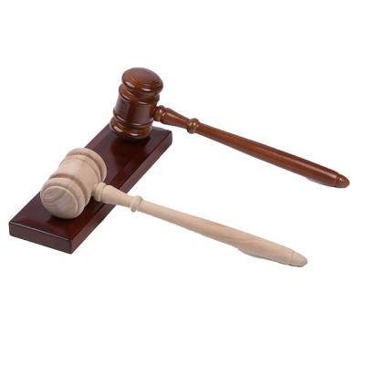 China Factory Custom Solid Wooden Gavel Hammer Sound Block Set For Lawyer Judge for sale