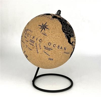 China Factory Supply Cork Tellurion Globe Customize Cork Decoration Ornament Creative Wooden Crafts for sale