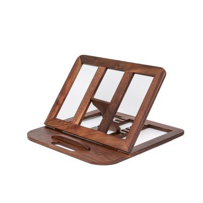 Chine Porteur de support de tablette réglable pliable, multi-angle organiseur en bois Porteur de bureau stable pour dessiner, regarder à vendre