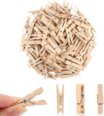 China Mini Natural Wooden Craft Clothespins Pegs Clips for sale